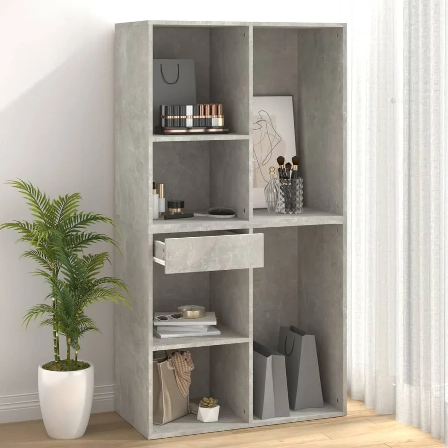 Armoire à cosmétiques Gris béton 80x40x75 cm Bois d'ingénierie - 4