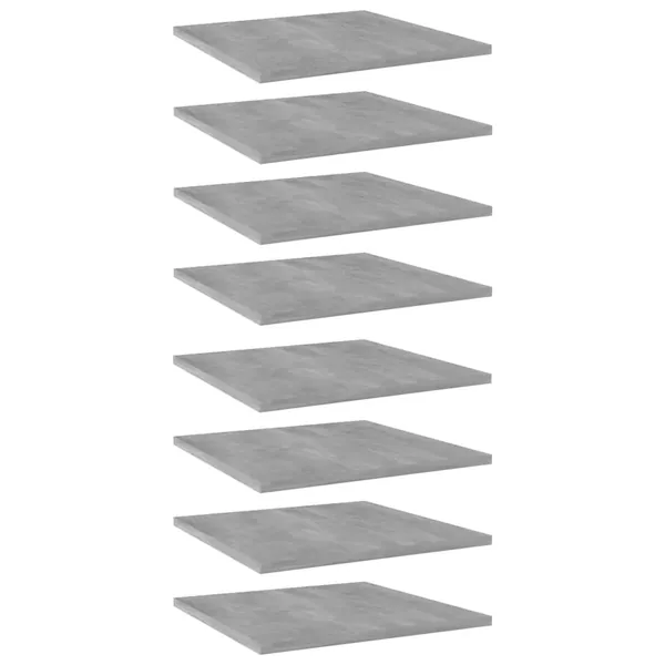 Panneaux de bibliothèque 8 pcs gris béton bois d’ingénierie
