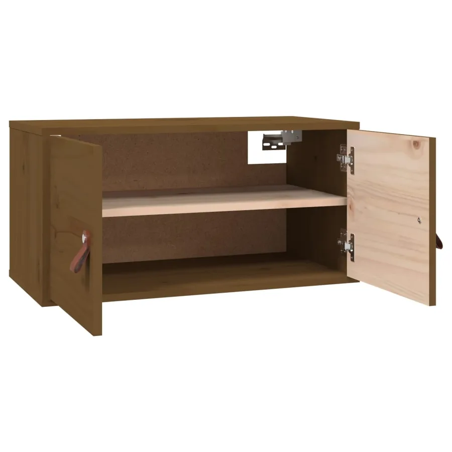 Armoires murales 2pcs Marron miel 60x30x30cm Bois de pin massif - 6