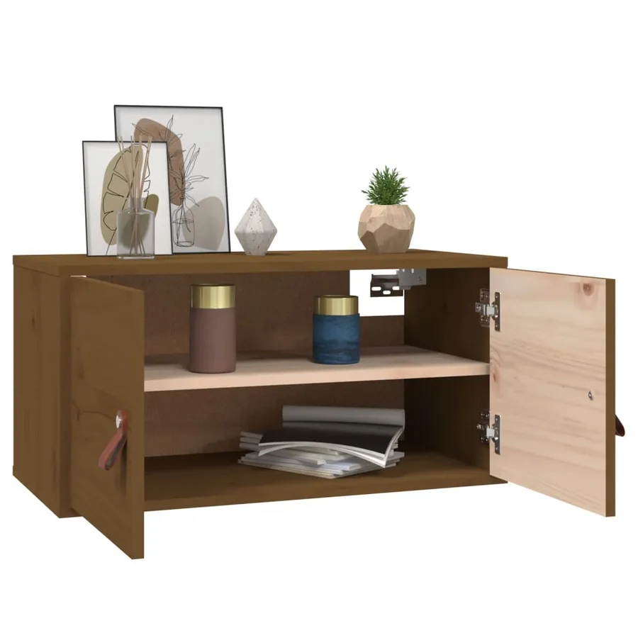 Armoires murales 2pcs Marron miel 60x30x30cm Bois de pin massif - 8