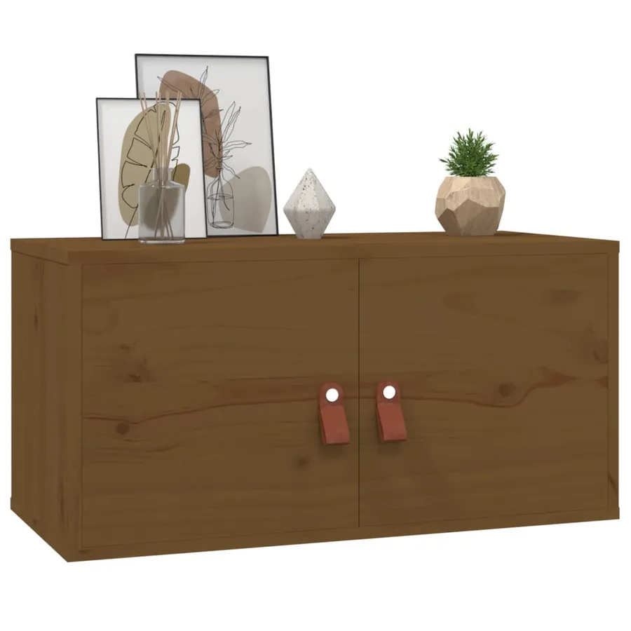 Armoires murales 2pcs Marron miel 60x30x30cm Bois de pin massif - 9