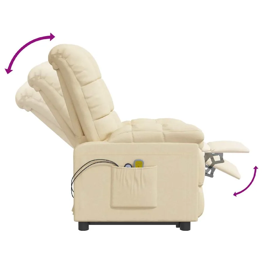 Fauteuil électrique de massage Crème Tissu - 8