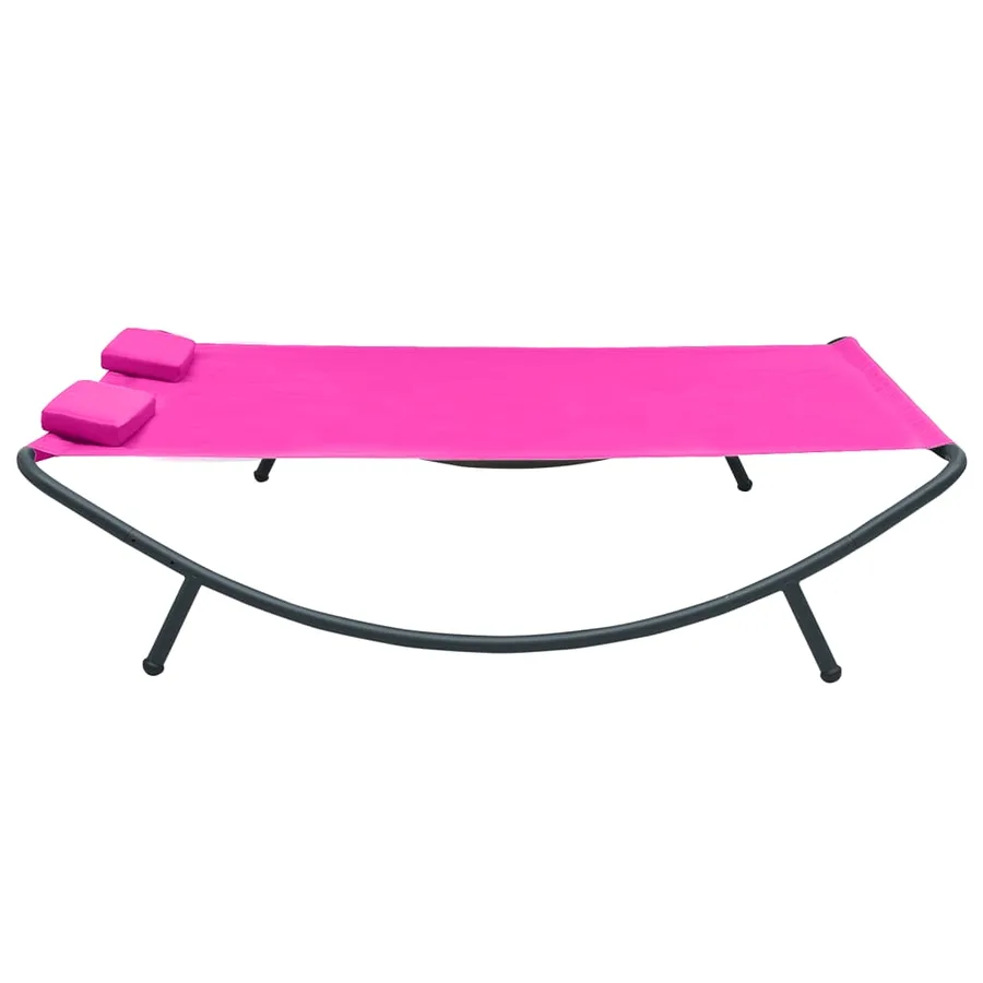 Lit de repos d'extérieur tissu rose - 3
