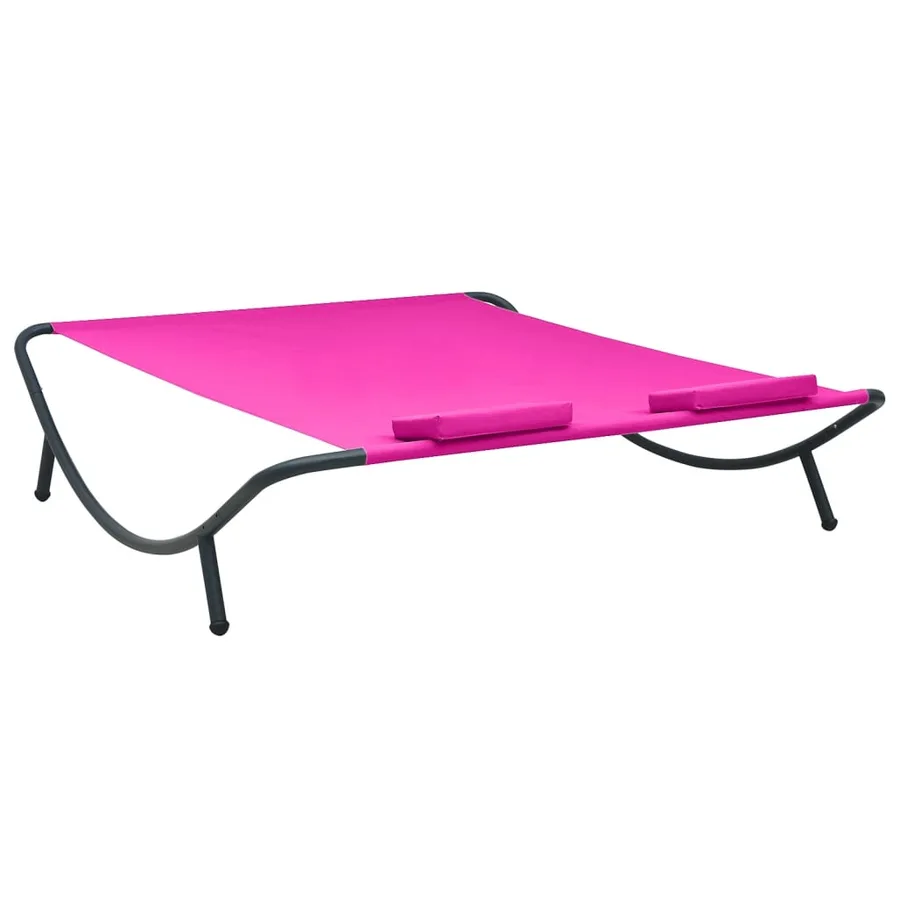 Lit de repos d'extérieur tissu rose - 4