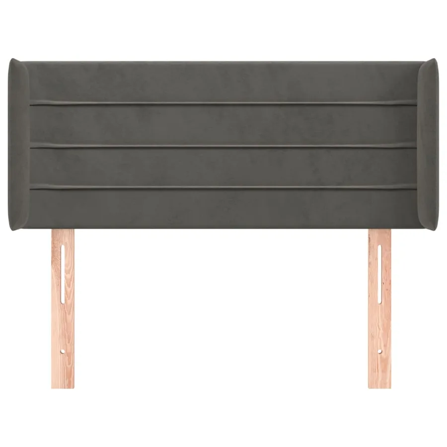 Tête de lit avec oreilles Gris foncé 83x16x78/88 cm Velours - 3