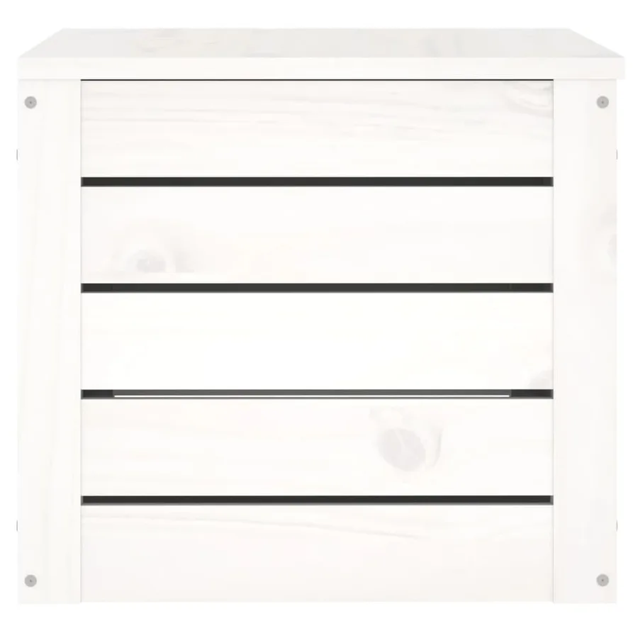 Boîte de rangement Blanc 59,5x36,5x33 cm Bois massif de pin - 6