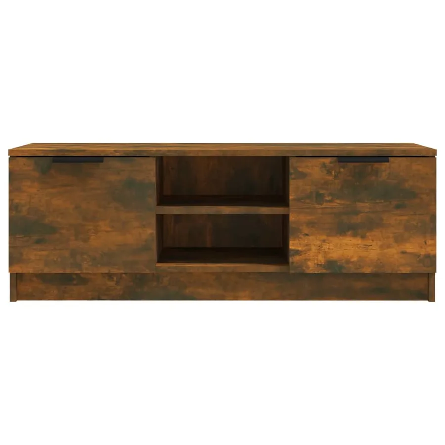 Meuble TV Chêne fumé 102x35x36,5 cm Bois d'ingénierie - 3
