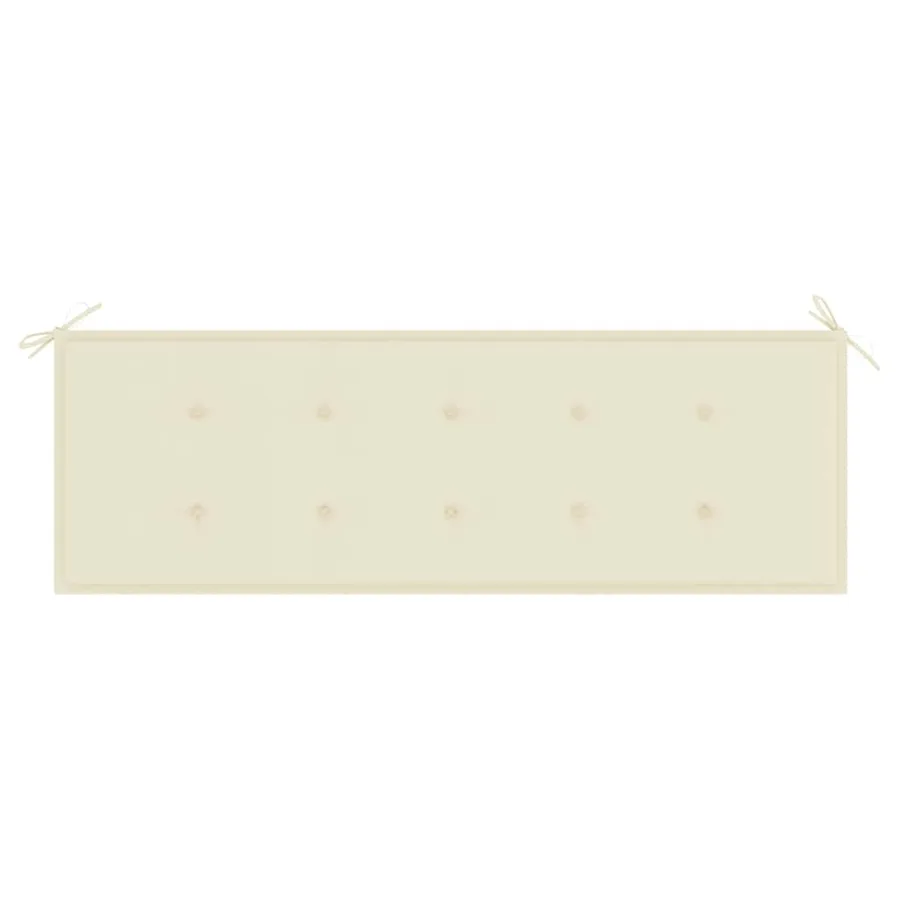Banc de jardin empilable et coussin 159 cm Bois de teck massif - 5