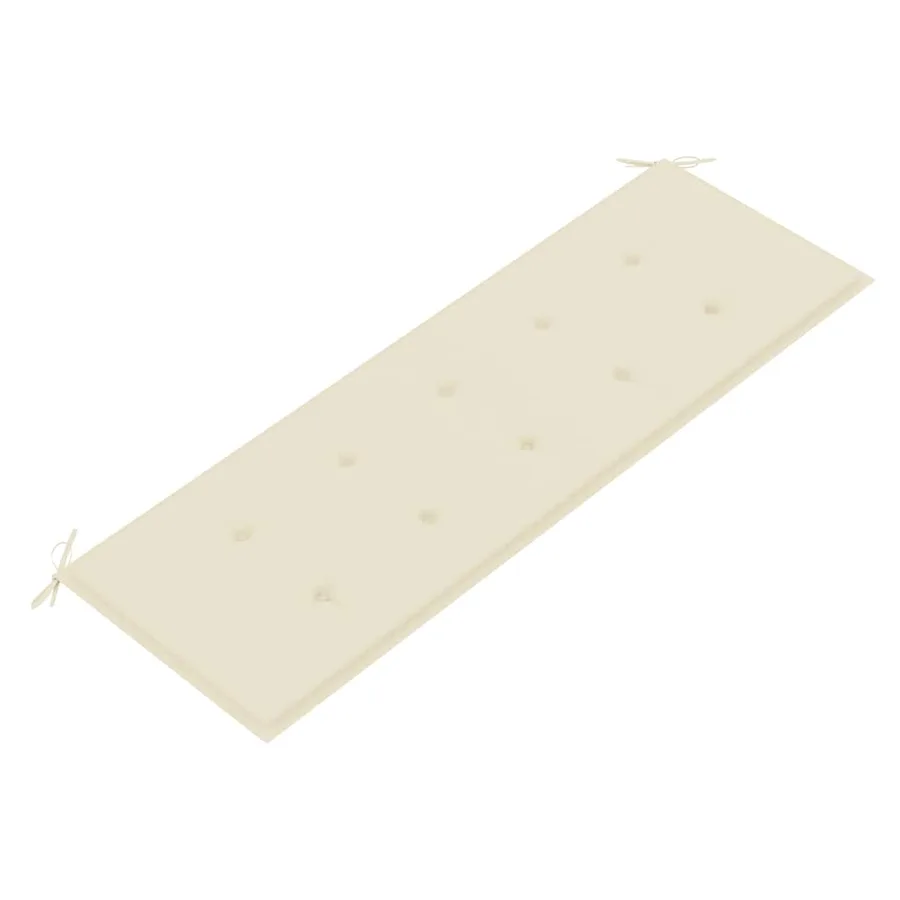 Banc de jardin empilable et coussin 159 cm Bois de teck massif - 6