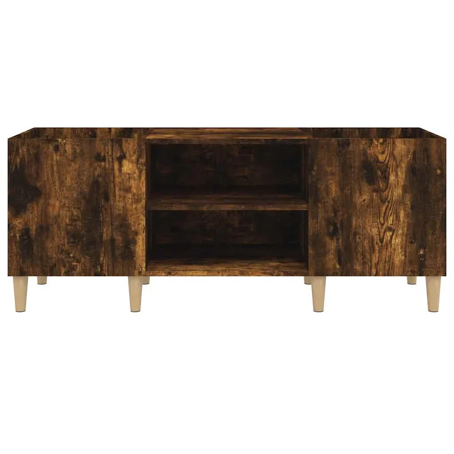 Armoire à disques chêne fumé 121x38x48 cm bois d'ingénierie - 5
