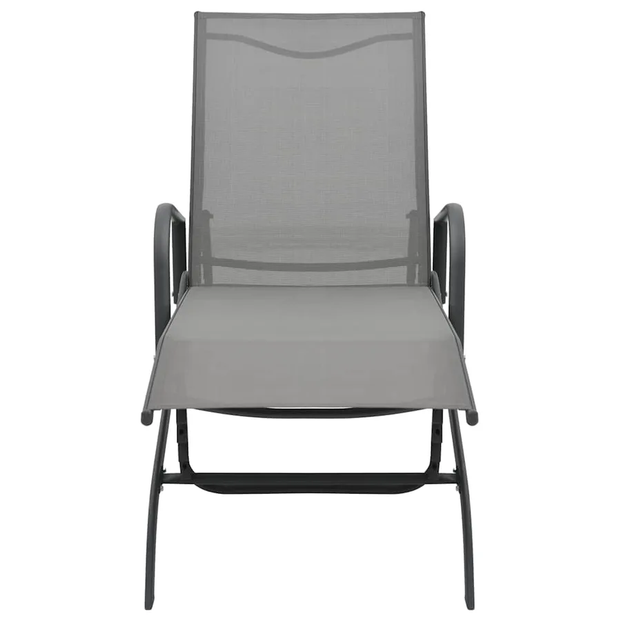 Chaises longues lot de 2 avec table Textilène et acier - 3