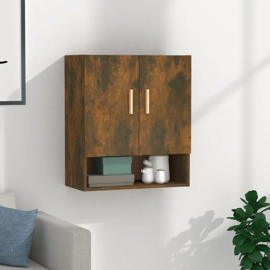 Armoire murale Chêne fumé 60x31x70 cm Bois d'ingénierie