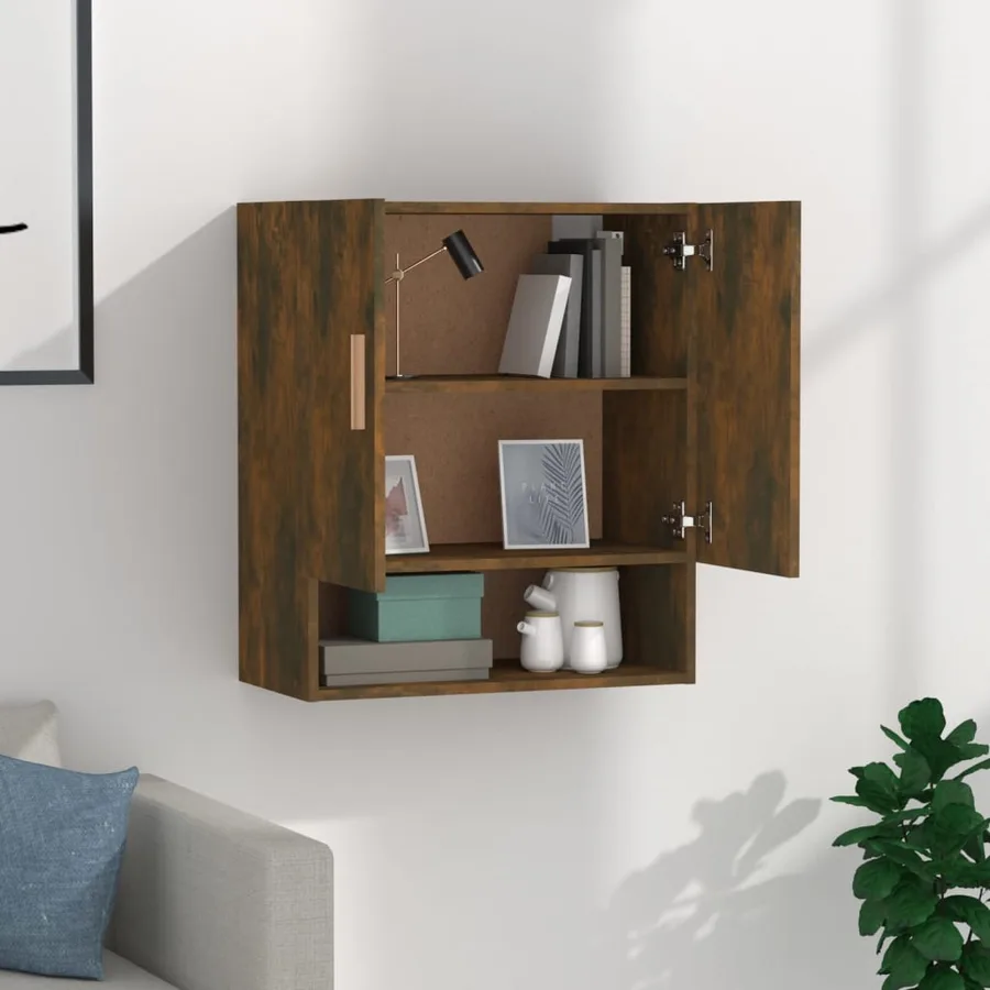 Armoire murale Chêne fumé 60x31x70 cm Bois d'ingénierie - 3