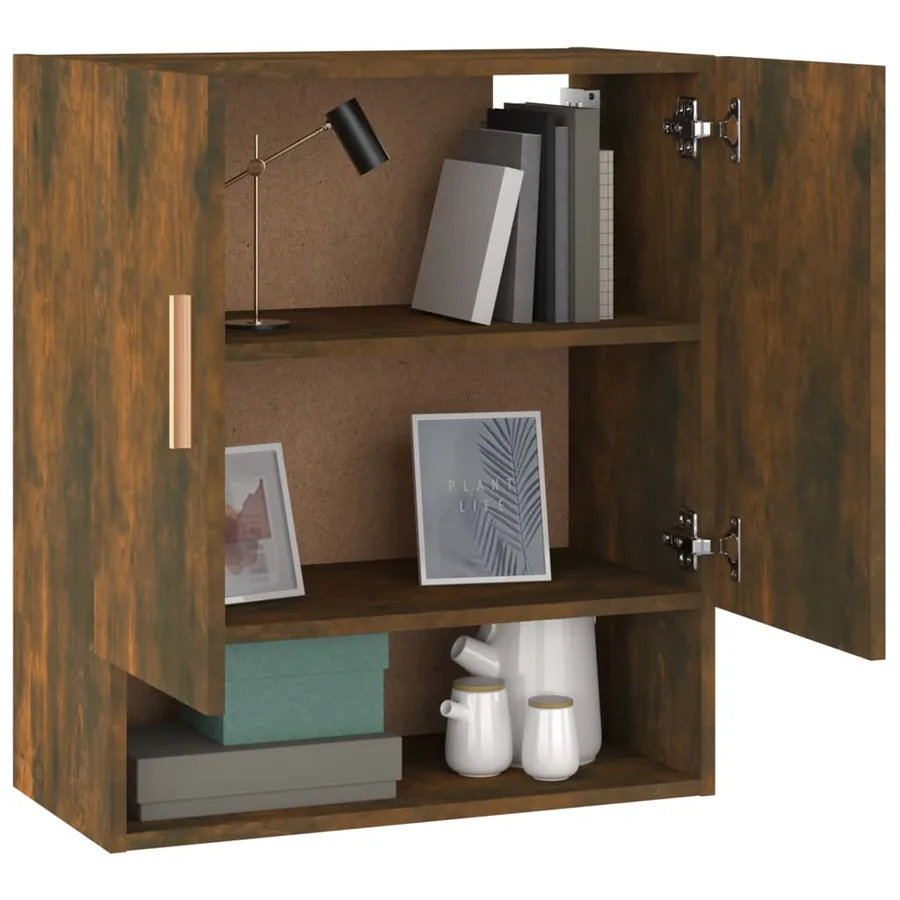 Armoire murale Chêne fumé 60x31x70 cm Bois d'ingénierie - 4