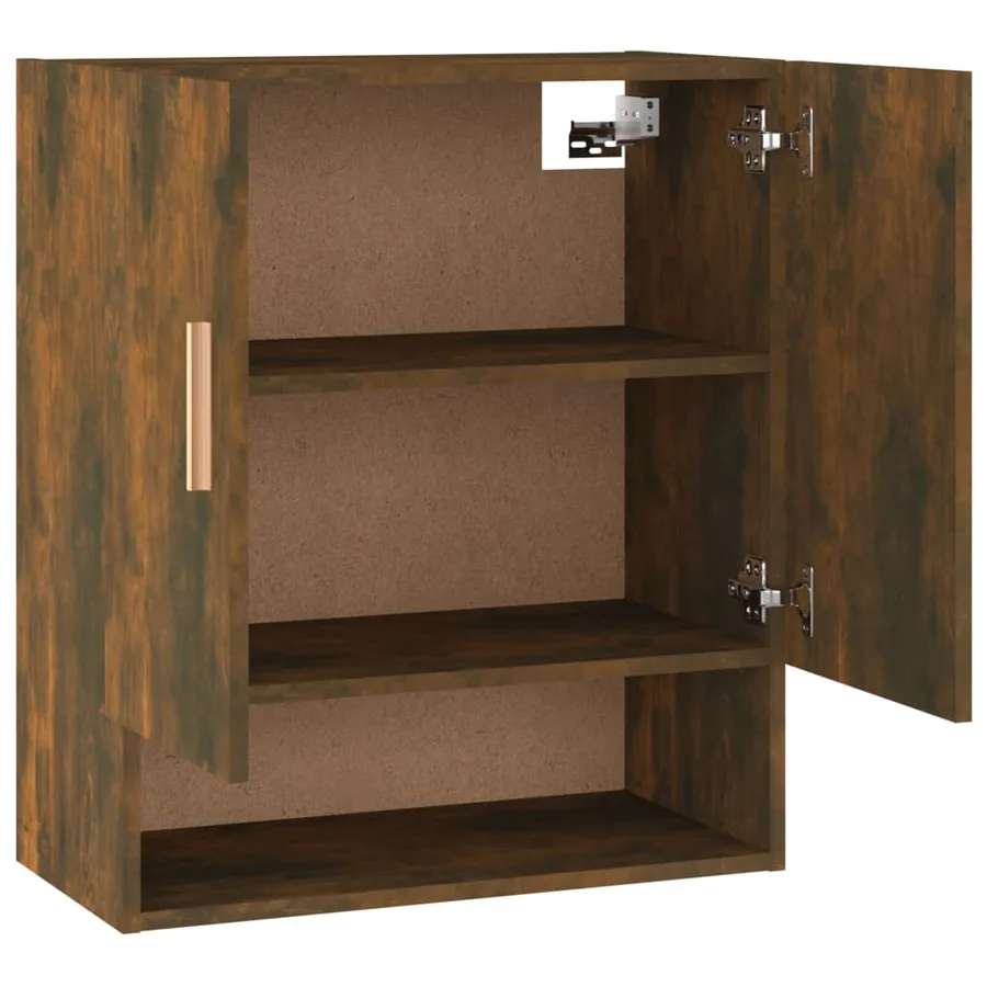 Armoire murale Chêne fumé 60x31x70 cm Bois d'ingénierie - 8