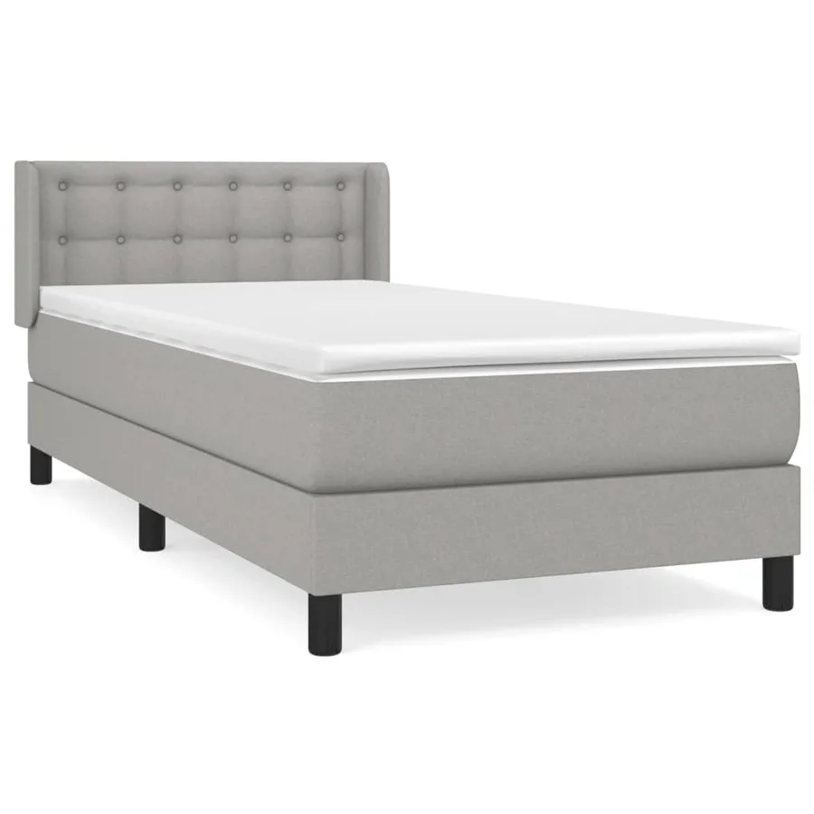 Sommier à lattes de lit avec matelas Gris clair 100x200cm Tissu - 2