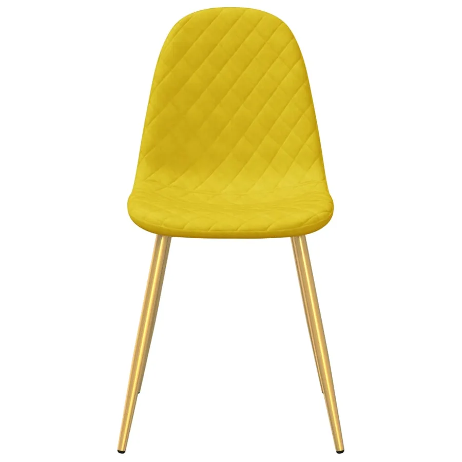 Chaises à manger lot de 6 Jaune moutarde Velours - 4