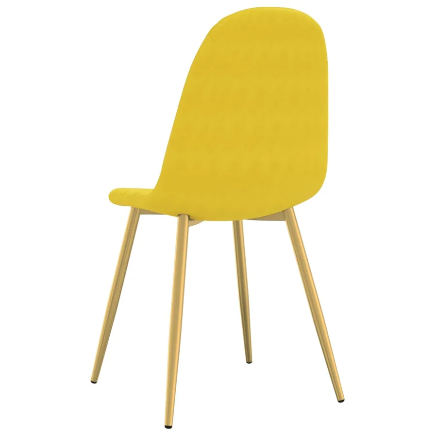 Chaises à manger lot de 6 Jaune moutarde Velours - 6