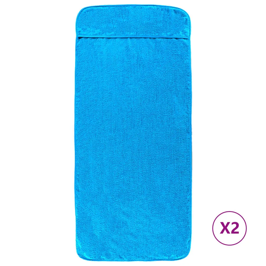 Serviettes de plage 2 pcs turquoise 60x135 cm tissu 400 GSM - 2