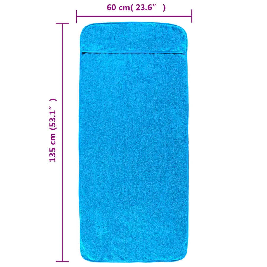 Serviettes de plage 2 pcs turquoise 60x135 cm tissu 400 GSM - 8