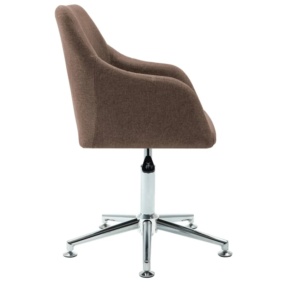 Chaises pivotantes à manger lot de 2 marron tissu - 5