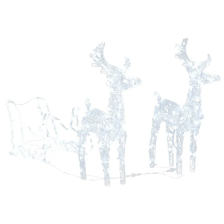 Décoration de Noël Rennes et traîneau 160 LED 130 cm Acrylique - 2