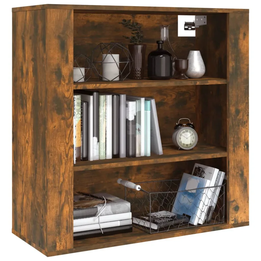 Armoire murale Chêne fumé 80x33x80 cm Bois d'ingénierie - 8