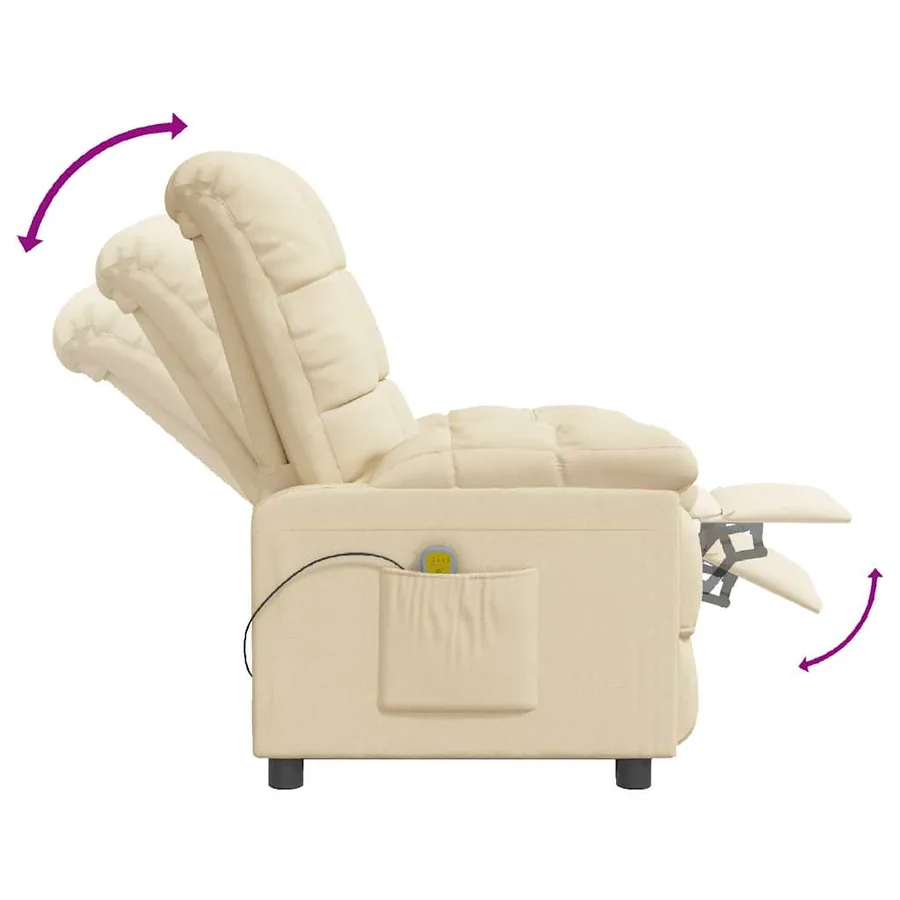 Fauteuil de massage Crème Tissu - 7