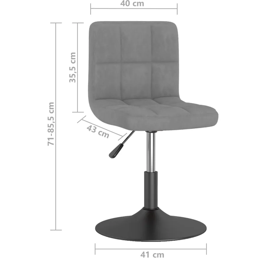 Chaise pivotante de salle à manger Gris clair Velours - 7