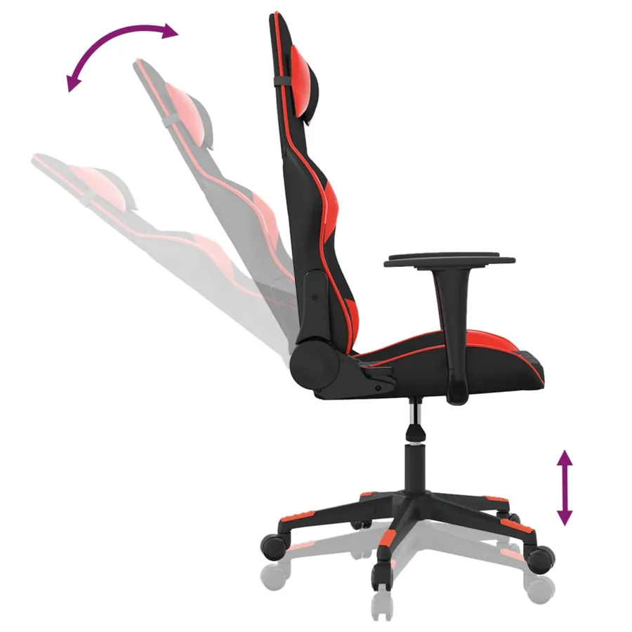 Chaise de jeu Noir et rouge Similicuir - 6