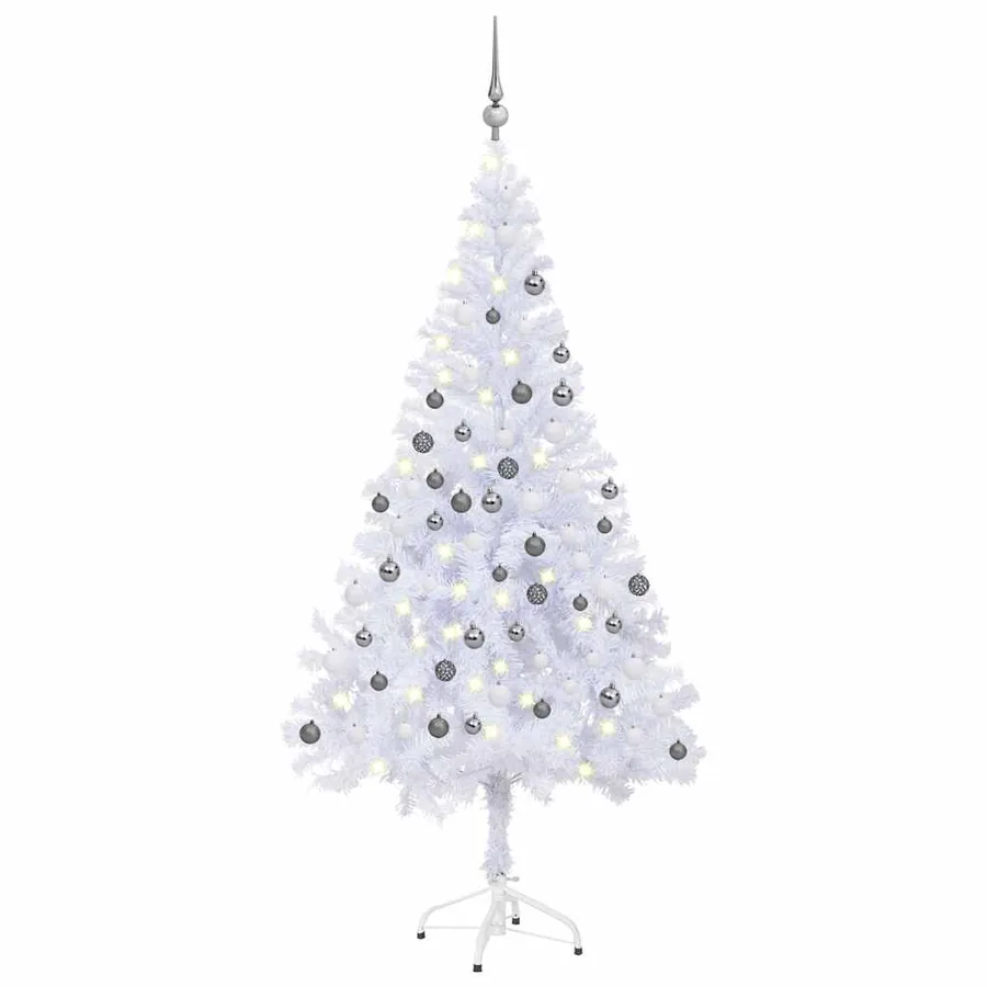 Arbre de Noël artificiel pré-éclairé/boules 150 cm 380 branches