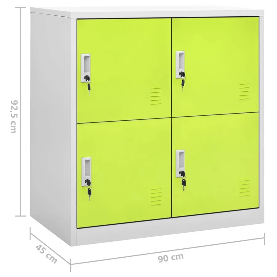 Armoires à casiers 2 pcs Gris clair et vert 90x45x92,5 cm Acier - 8