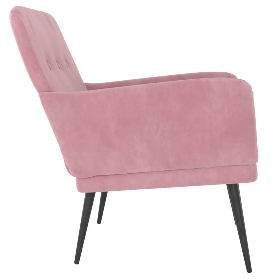 Fauteuil Rose 62x79x79 cm Velours - 4