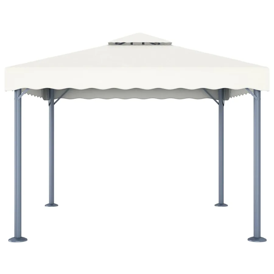 Tonnelle avec guirlande lumineuse LED 300x300cm Crème Aluminium - 4