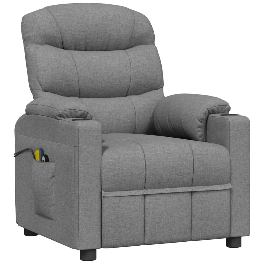 Fauteuil électrique de massage Gris clair Tissu - 3