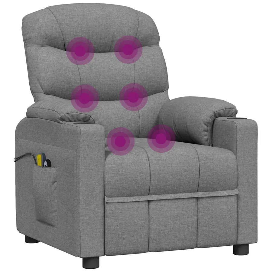 Fauteuil électrique de massage Gris clair Tissu - 8