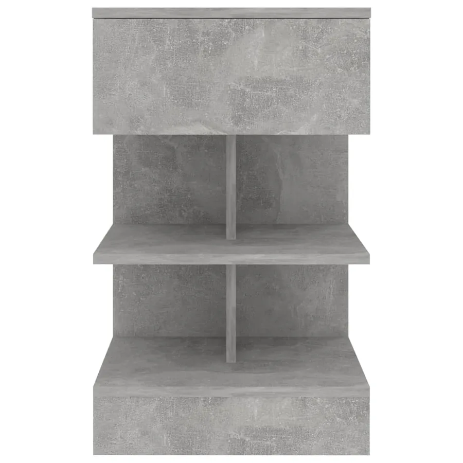 Table de chevet Gris béton 40x35x65 cm Bois d’ingénierie - 4