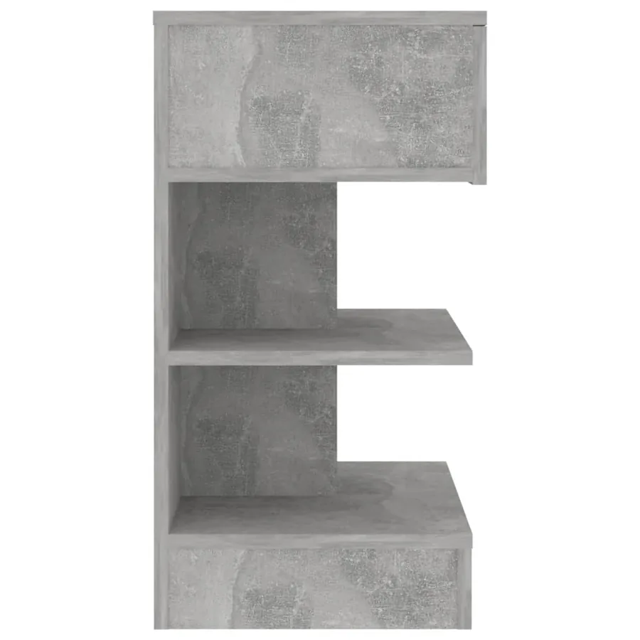 Table de chevet Gris béton 40x35x65 cm Bois d’ingénierie - 5
