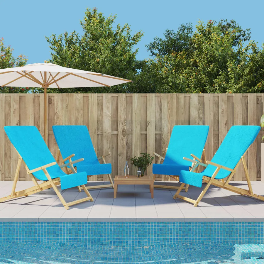 Serviettes de plage 4 pcs turquoise 60x135 cm tissu 400 GSM