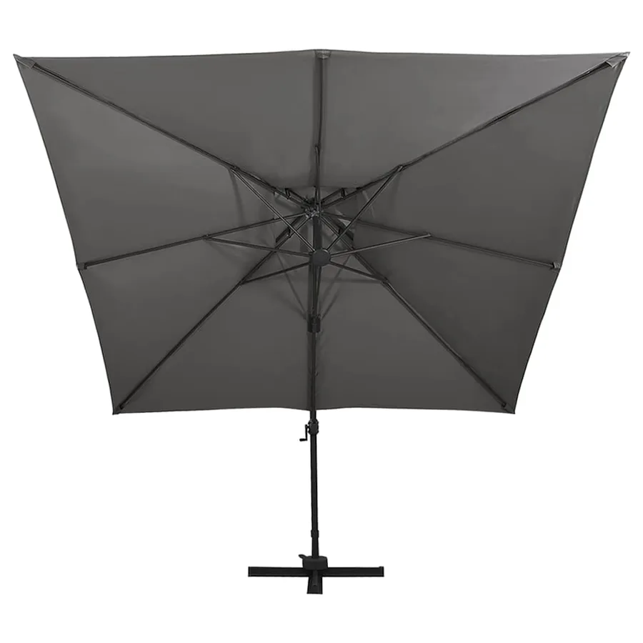 Parasol de jardin en porte-à-faux avec double toit anthracite - 2