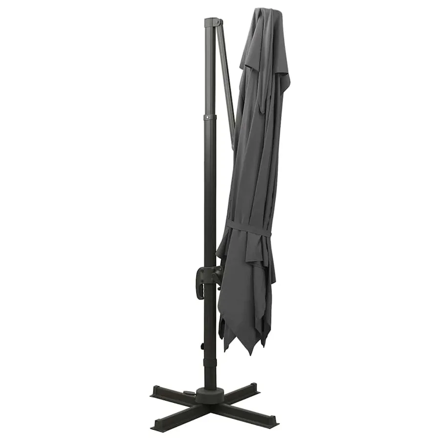 Parasol de jardin en porte-à-faux avec double toit anthracite - 5