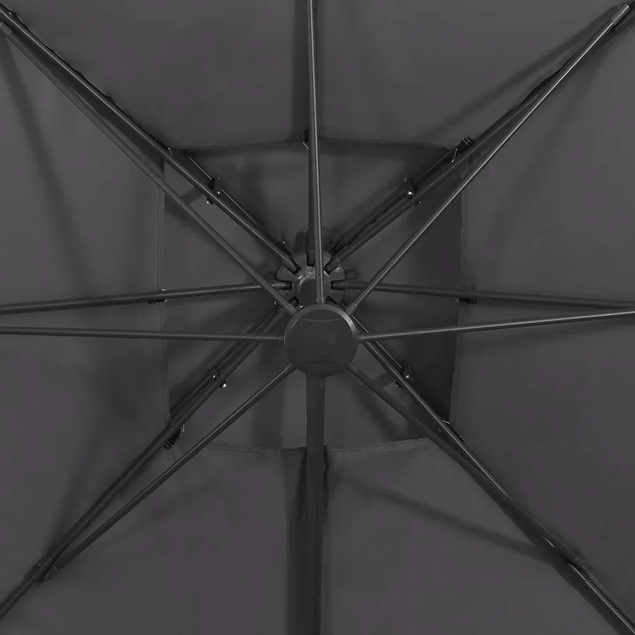 Parasol de jardin en porte-à-faux avec double toit anthracite - 8