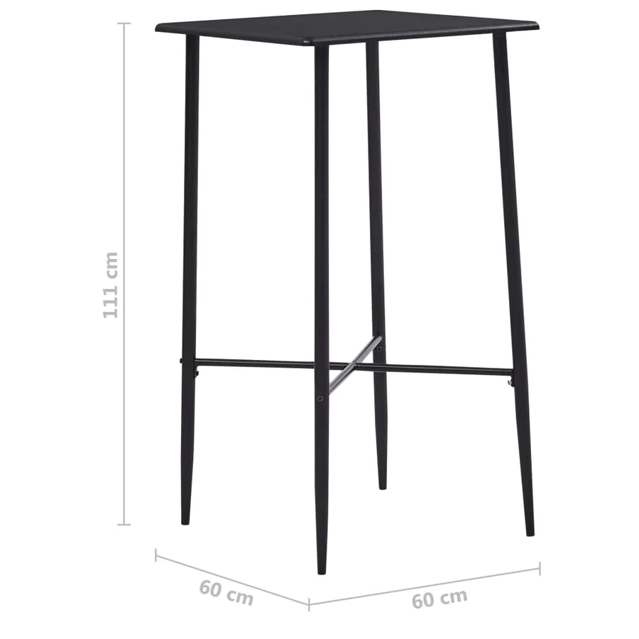 Table de bar Noir 60x60x111 cm MDF - 5