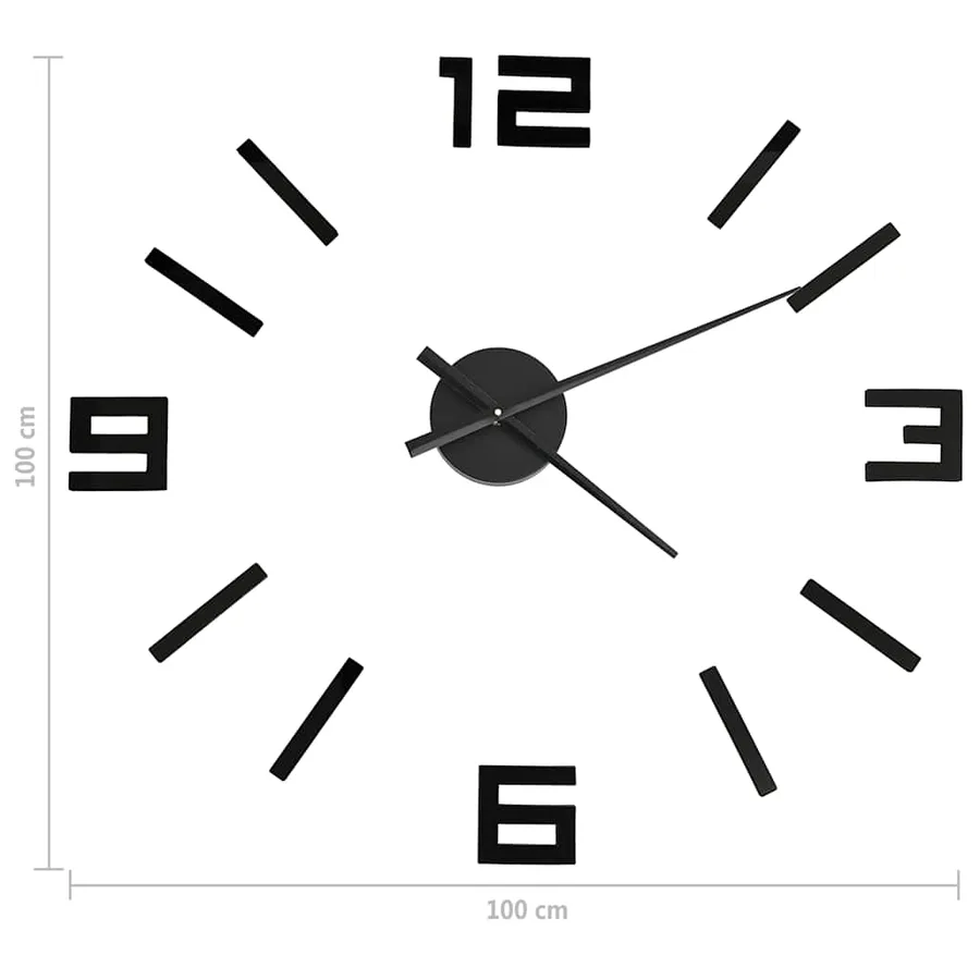 Horloge murale 3D Design moderne Noir 100 cm XXL - 5
