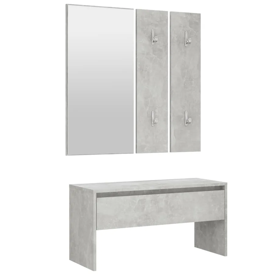 Ensemble de meubles de couloir Gris béton Bois d'ingénierie - 2