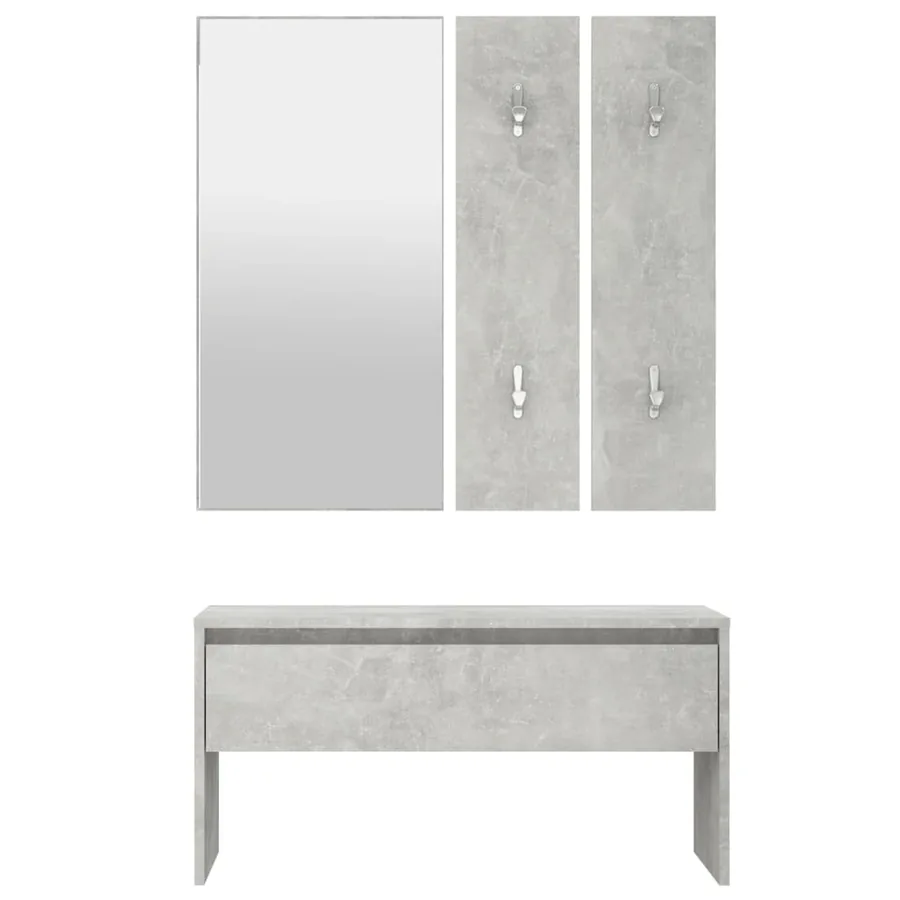 Ensemble de meubles de couloir Gris béton Bois d'ingénierie - 5
