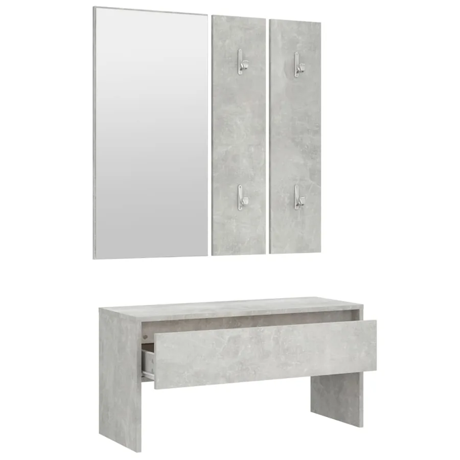 Ensemble de meubles de couloir Gris béton Bois d'ingénierie - 6