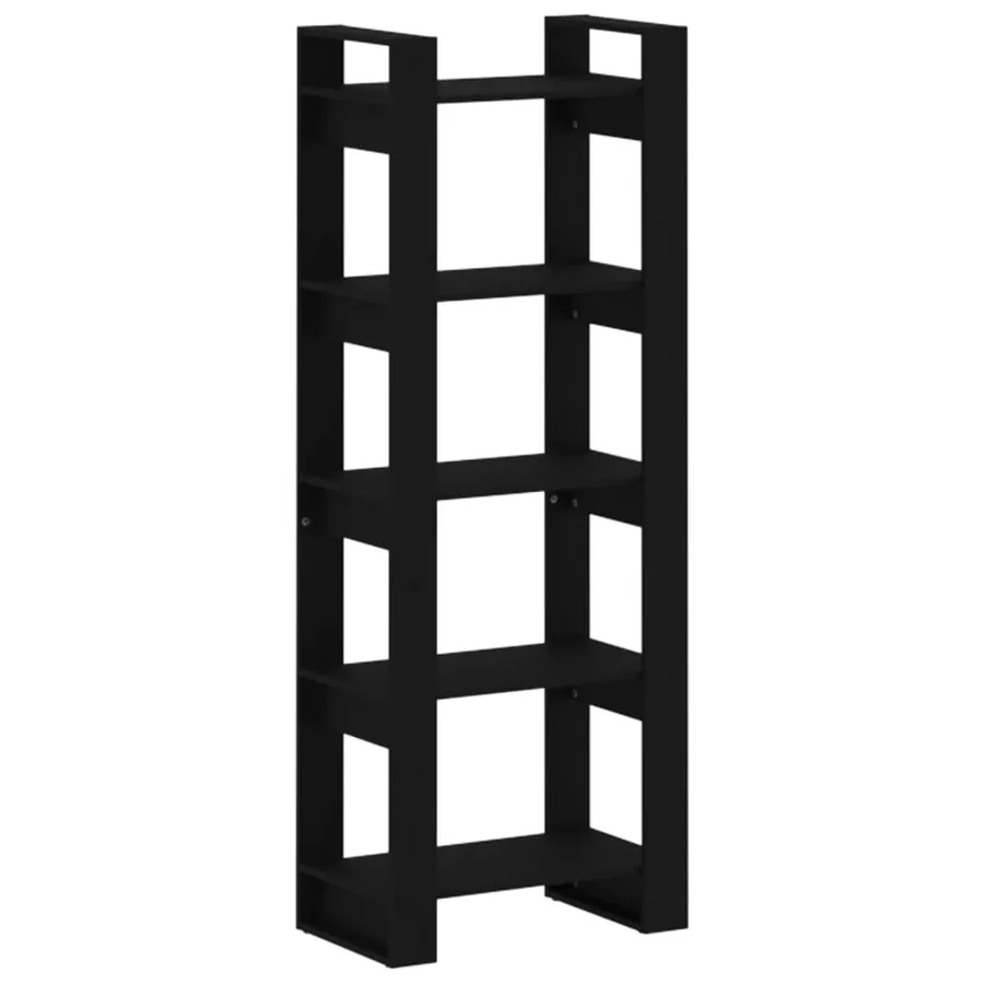 Bibliothèque/Séparateur de pièce Noir 60x35x160 cm Bois massif - 2