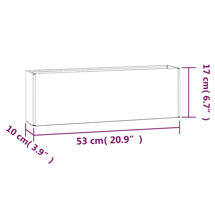 Jardinières murales 2 pcs Rouillé Acier corten 53x10x17 cm - 11