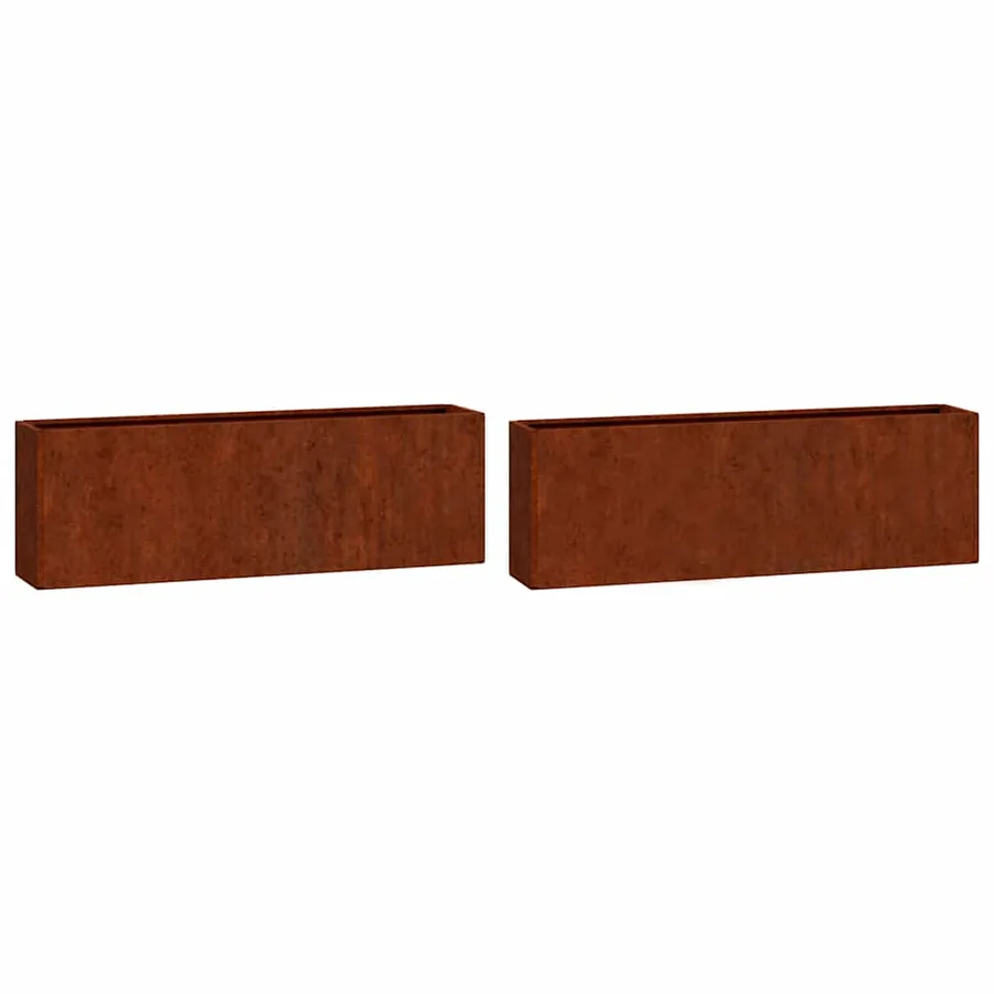 Jardinières murales 2 pcs Rouillé Acier corten 53x10x17 cm - 2